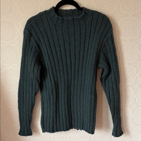 Sweaters - ⬇️⭐️ Hand Knit Dark Green Ribbed Sweater